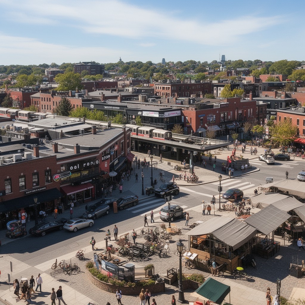 AI-generated illustration of Porter Square