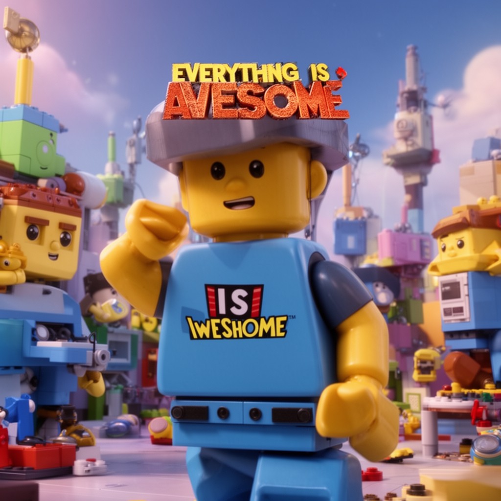 AI-generated illustration of song "Everything Is Awesome"