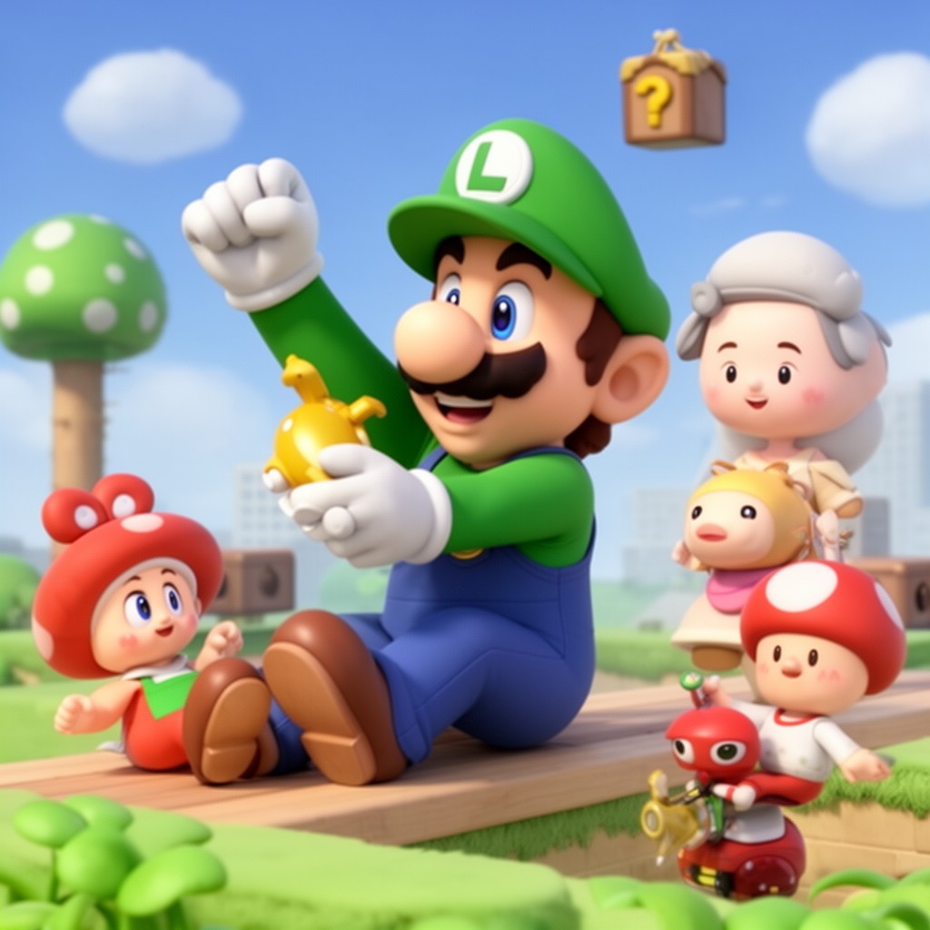 AI-generated illustration of Super Mario video game franchise