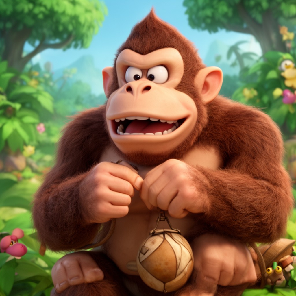 AI-generated illustration of Cranky Kong
