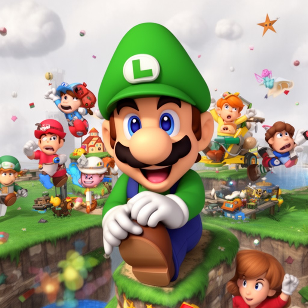 AI-generated illustration of Super Mario 64 DS
