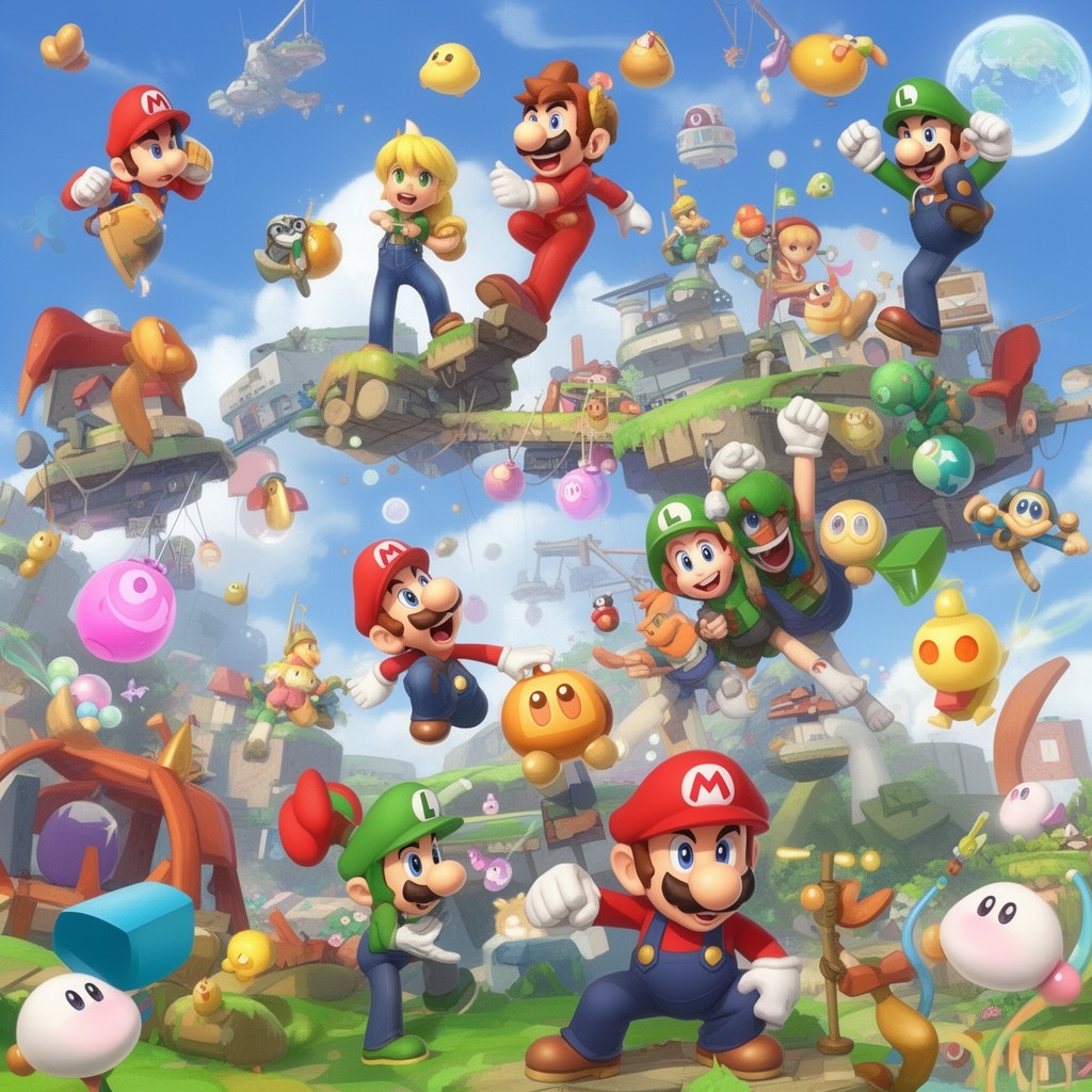 AI-generated illustration of Super Smash Bros.