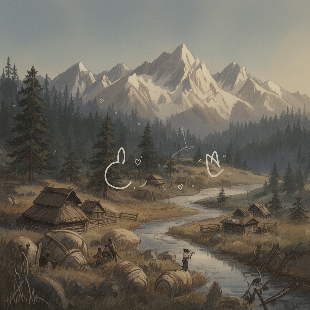 AI-generated illustration of Yana language