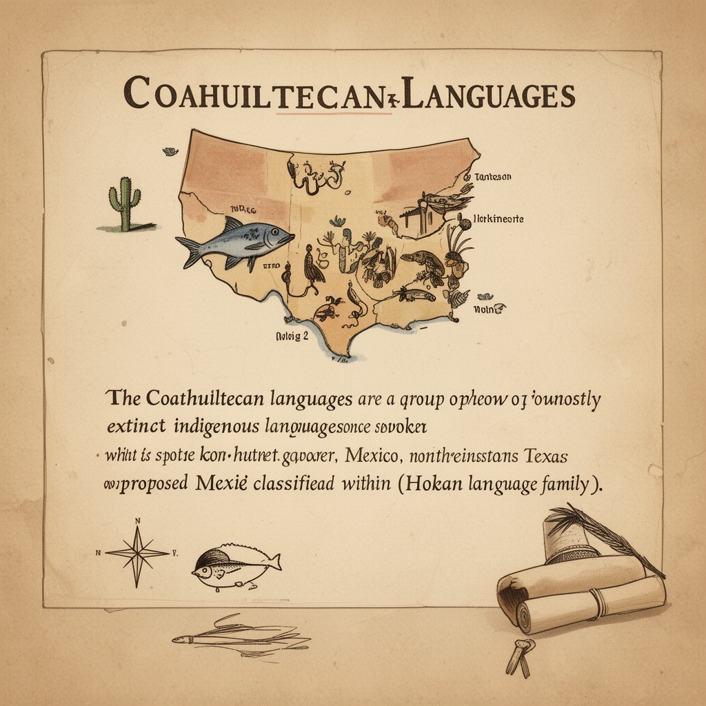 AI-generated illustration of Coahuiltecan languages