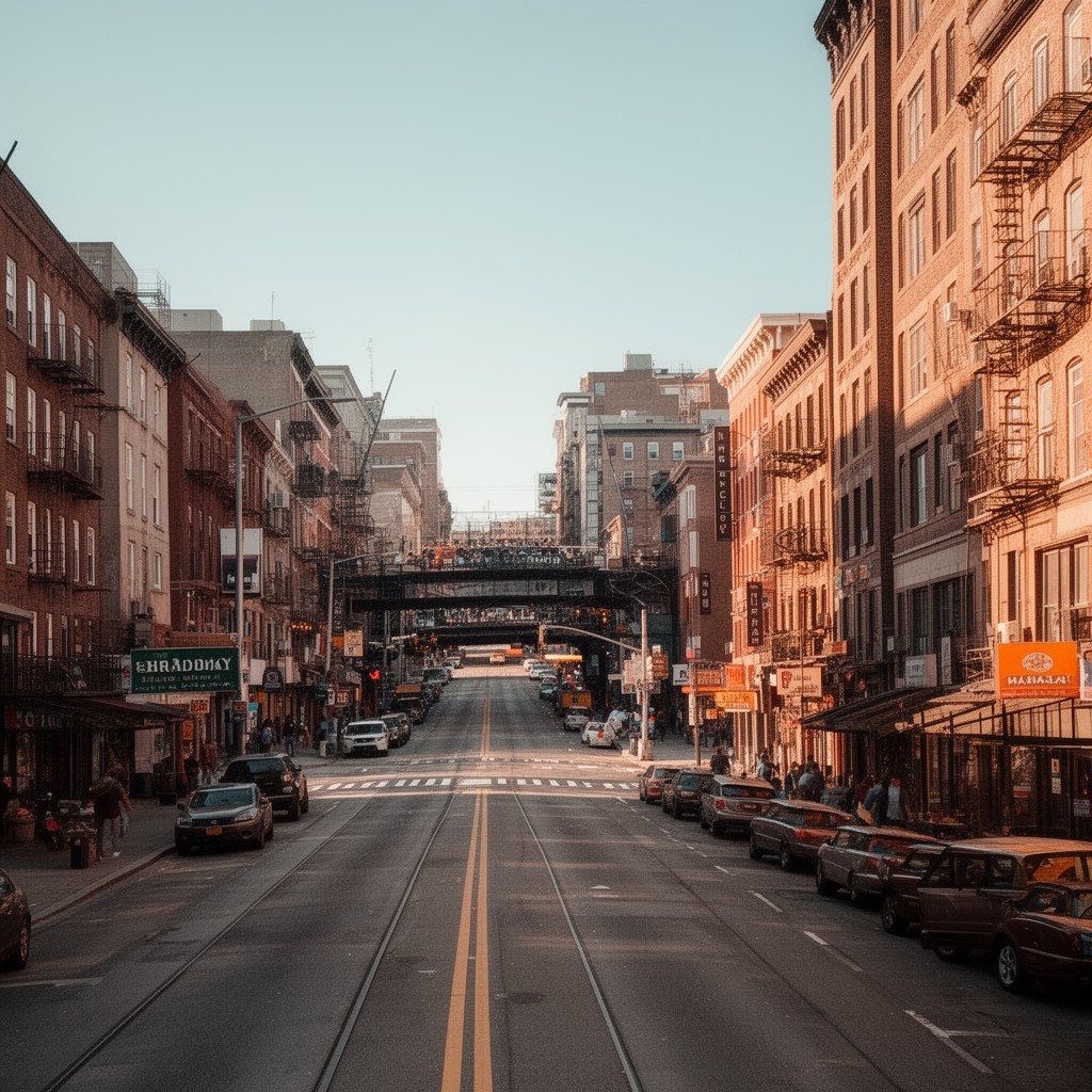 AI-generated illustration of Broadway (street) in South Boston