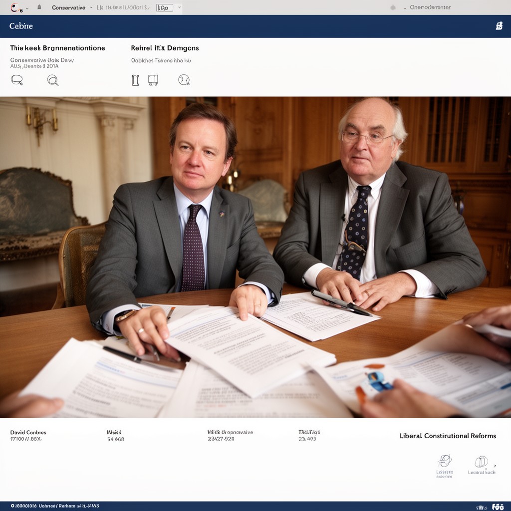 AI-generated illustration of Conservative–Liberal Democrat coalition government