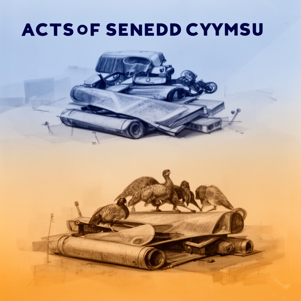 AI-generated illustration of Acts of Senedd Cymru