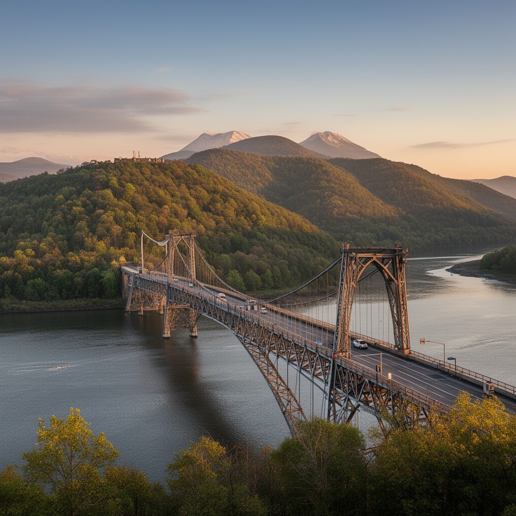 AI-generated illustration of Bear Mountain Bridge