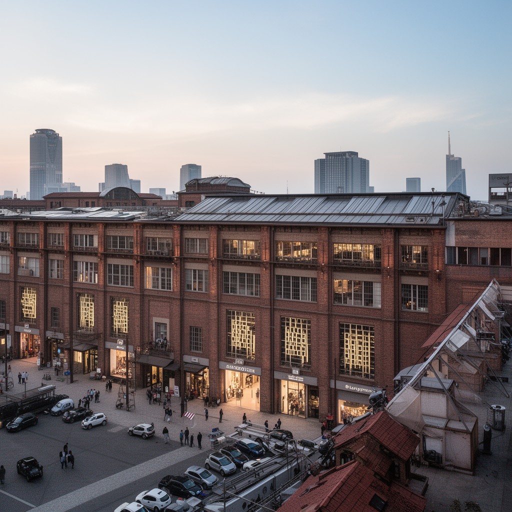 AI-generated illustration of Lingotto complex