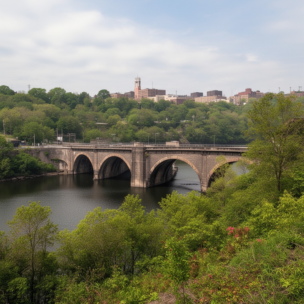 AI-generated illustration of Old Croton Dam