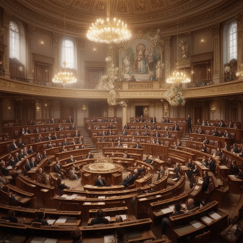 AI-generated illustration of House of Deputies of the Imperial Council