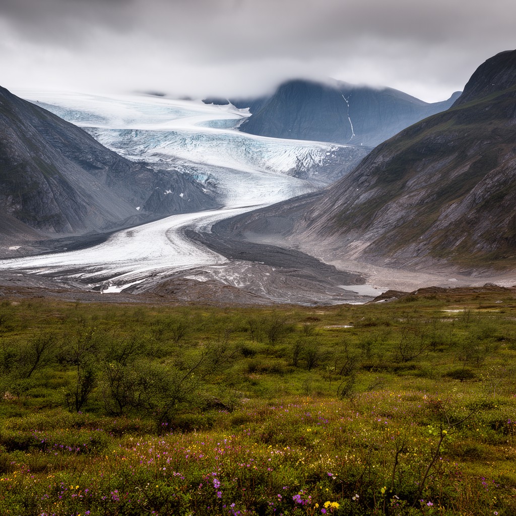 AI-generated illustration of Saltfjellet–Svartisen National Park