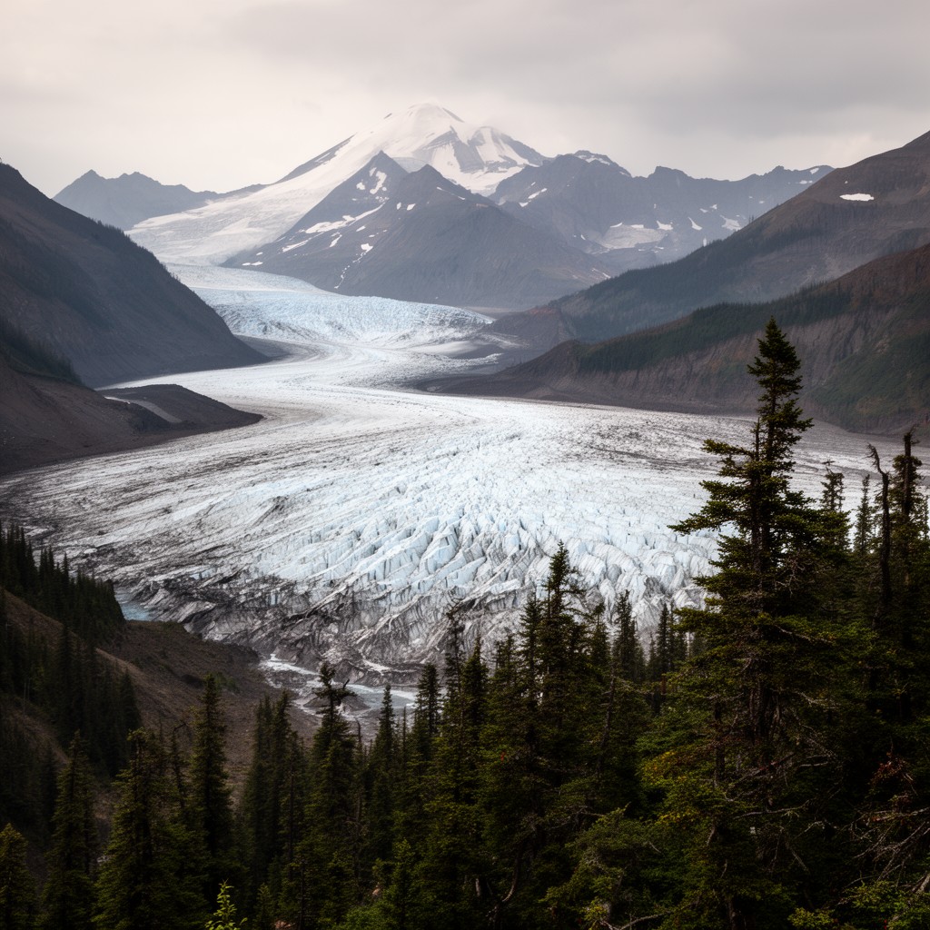 AI-generated illustration of Thayer Glacier