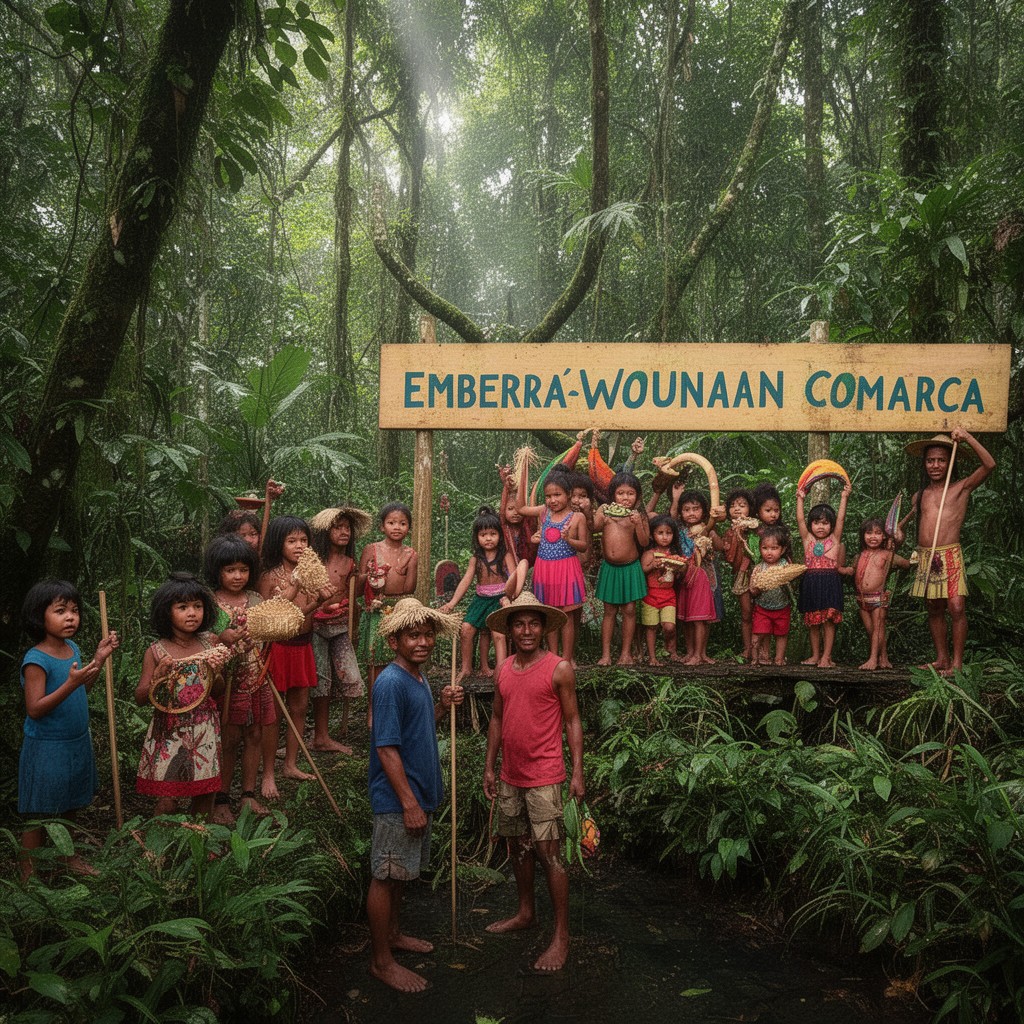AI-generated illustration of Emberá-Wounaan Comarca