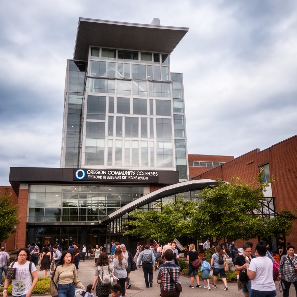 AI-generated illustration of Oregon community colleges