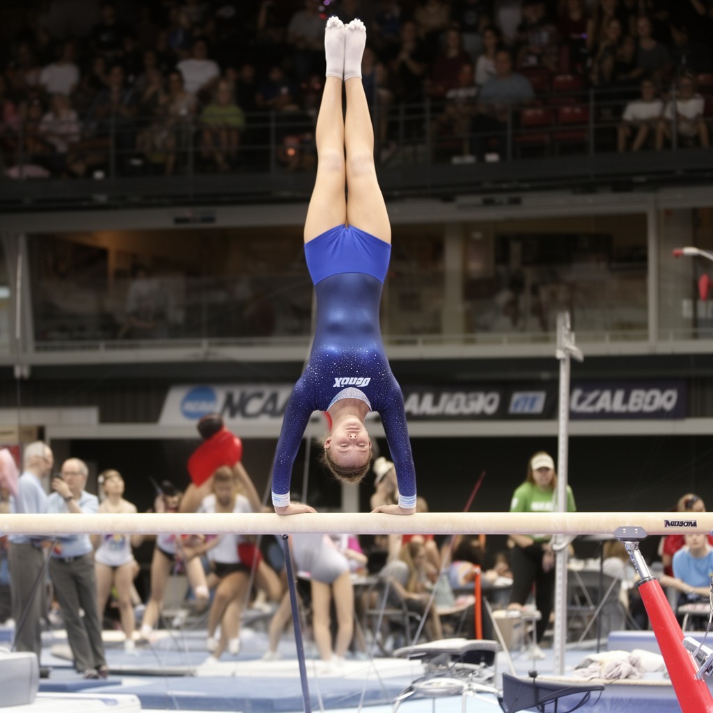 AI-generated illustration of NCAA women's gymnastics