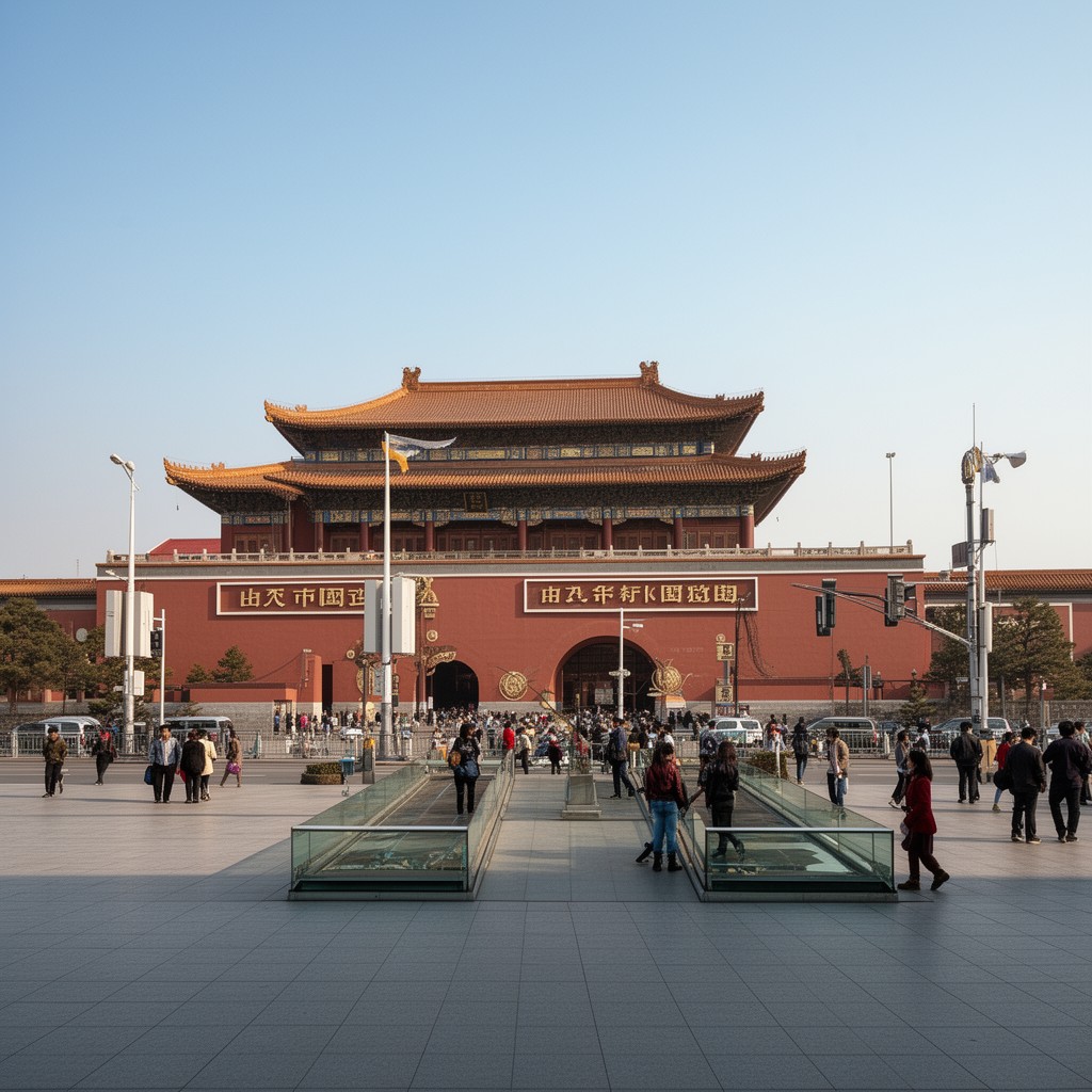 AI-generated illustration of Qianmen station