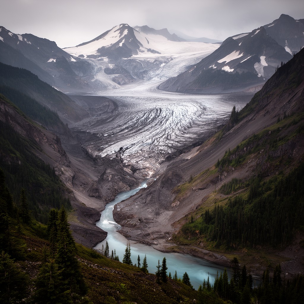 AI-generated illustration of Renfrew Glacier