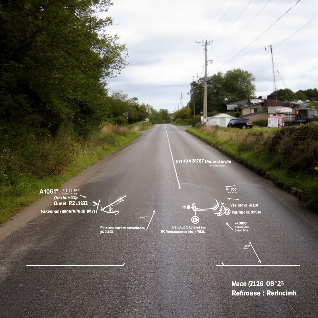 AI-generated illustration of A1067 road