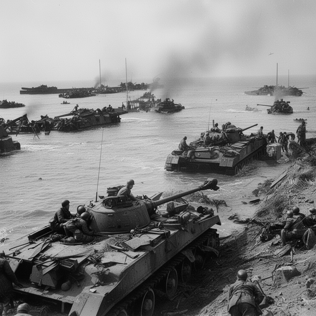 AI-generated illustration of Kerch–Eltigen Operation (1943)