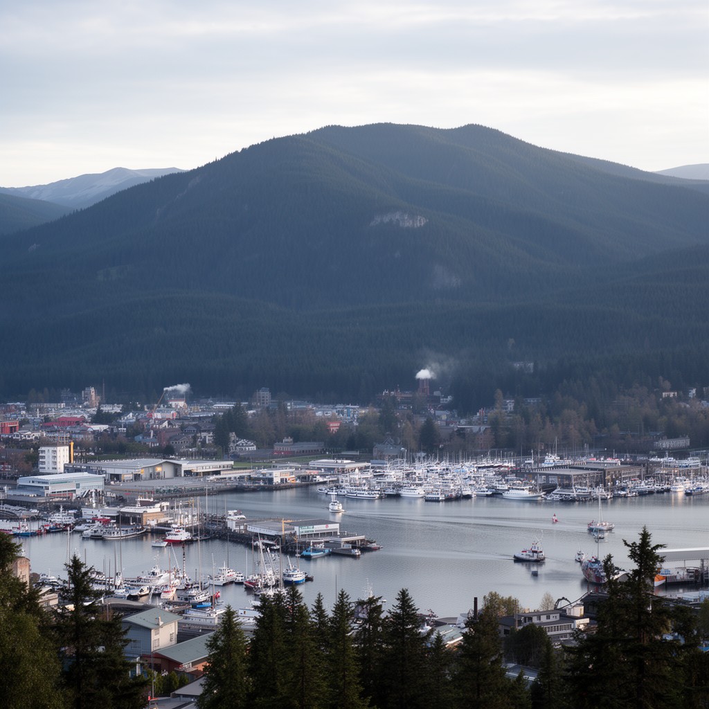 AI-generated illustration of Port Angeles