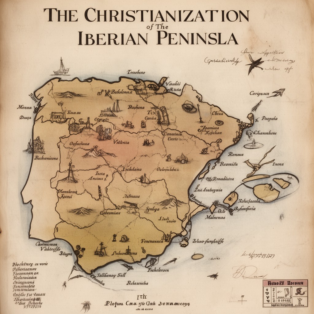AI-generated illustration of Christianization of the Iberian Peninsula