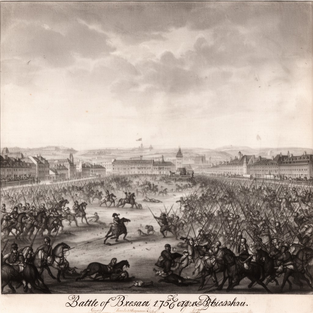 AI-generated illustration of Battle of Breslau (1757)