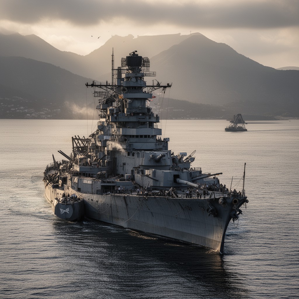 AI-generated illustration of USS California (BB-44)