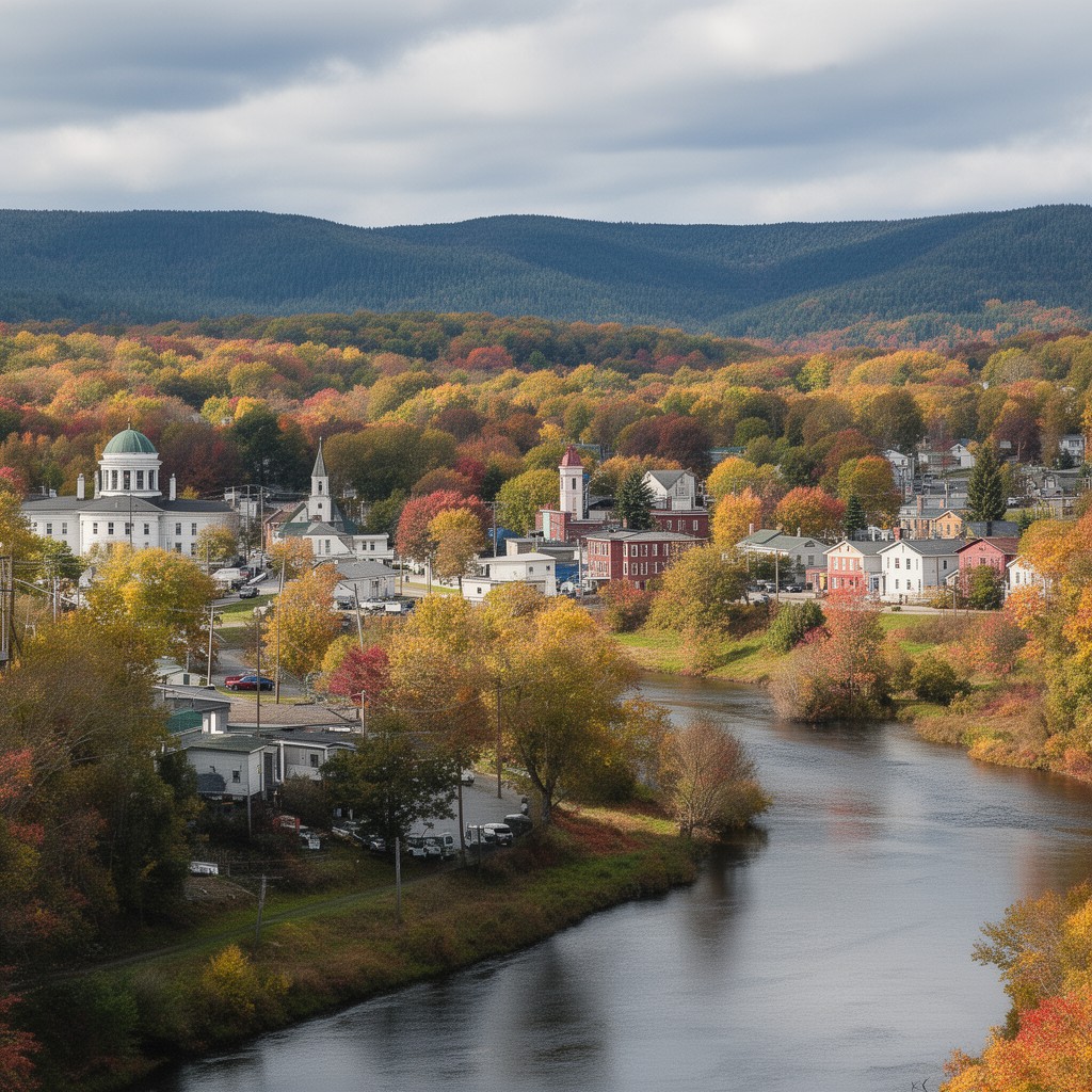 AI-generated illustration of Franklin, New Hampshire