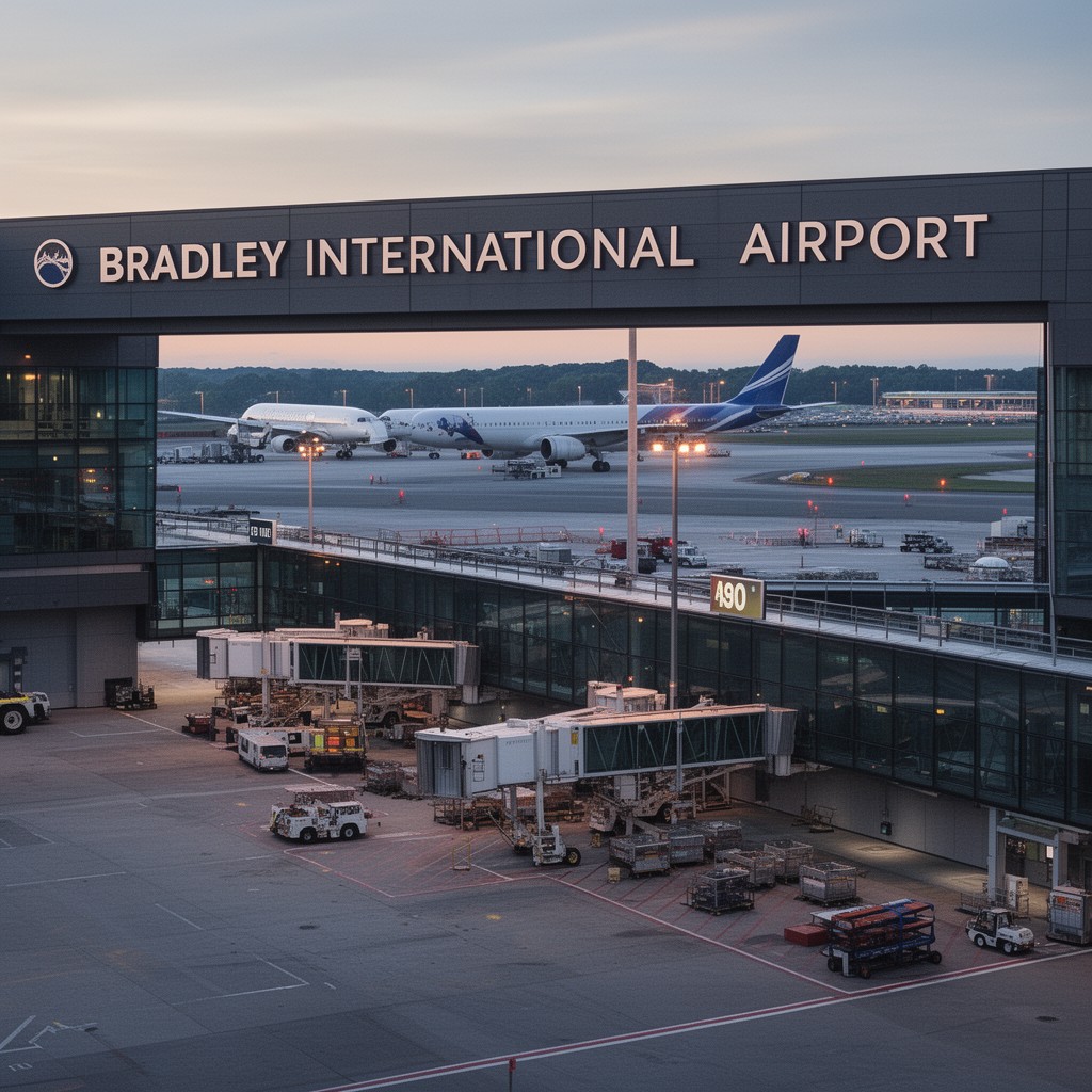 AI-generated illustration of Bradley International Airport