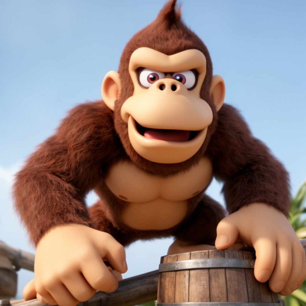 AI-generated illustration of Donkey Kong