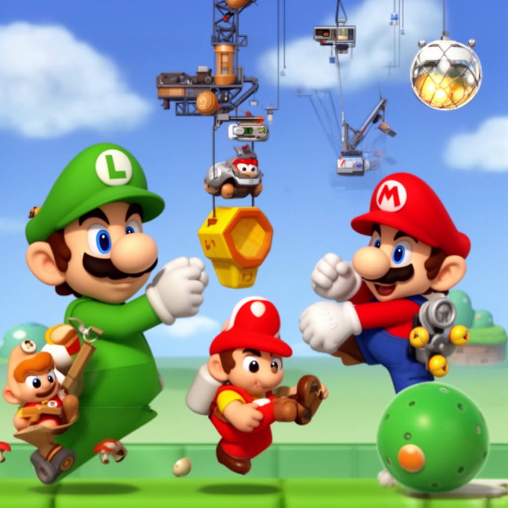 AI-generated illustration of New Super Mario Bros.