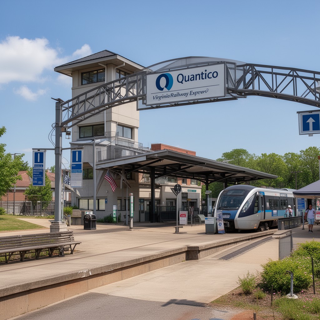 AI-generated illustration of Quantico (Virginia Railway Express station)