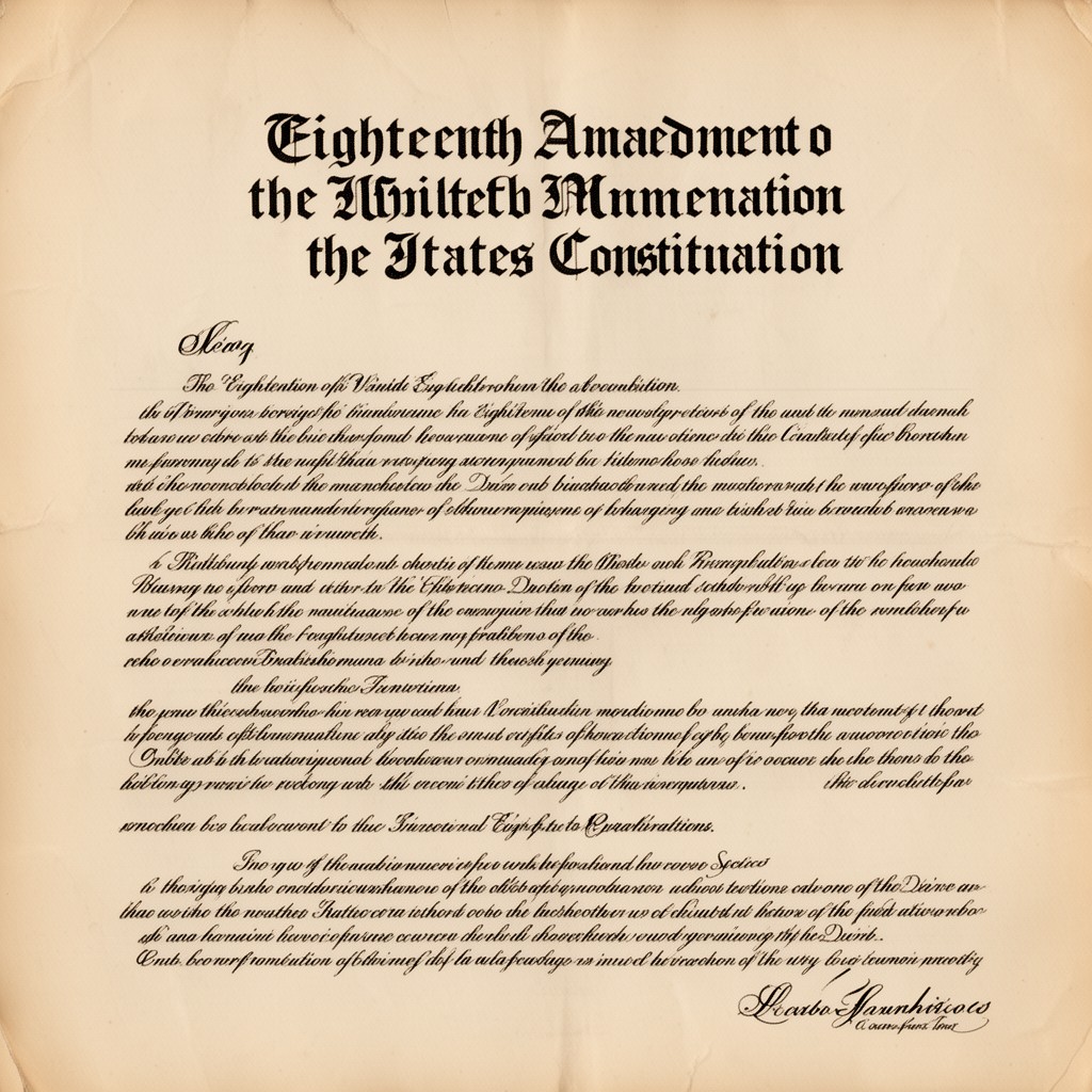 AI-generated illustration of Eighteenth Amendment to the United States Constitution
