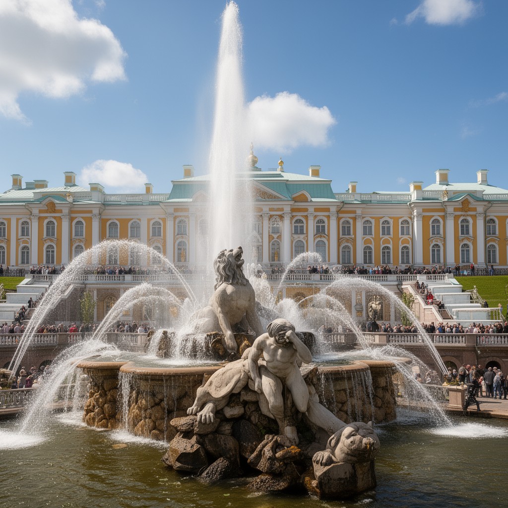 AI-generated illustration of Samson Fountain