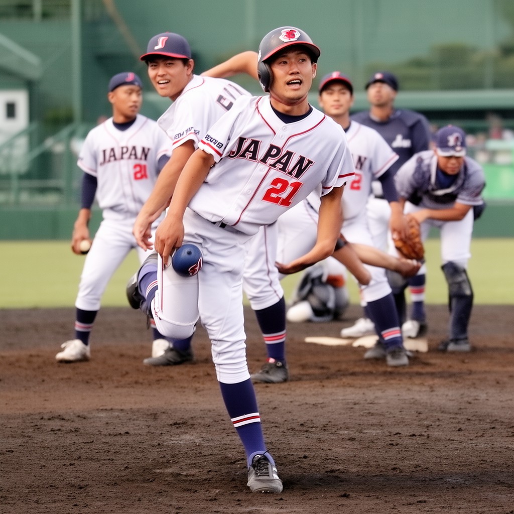 AI-generated illustration of Japan national baseball team
