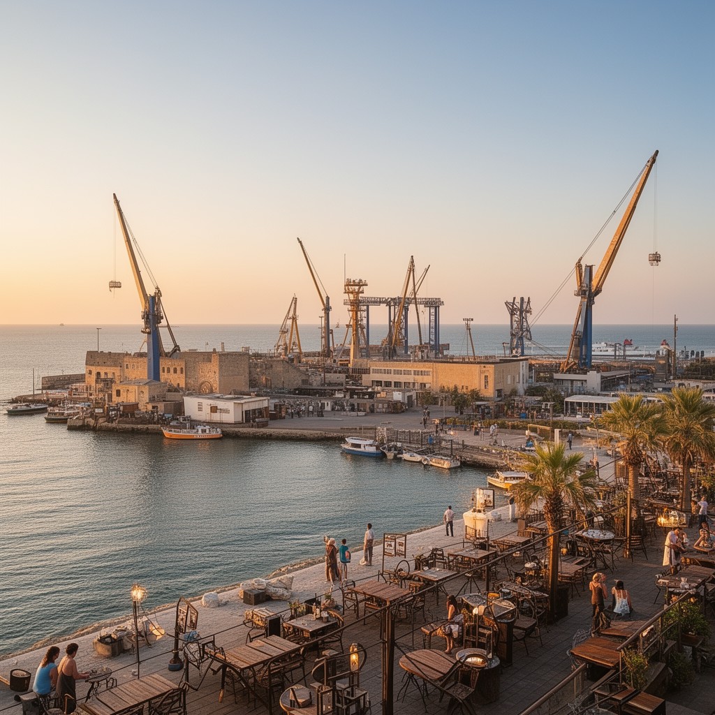 AI-generated illustration of Port of Tel Aviv