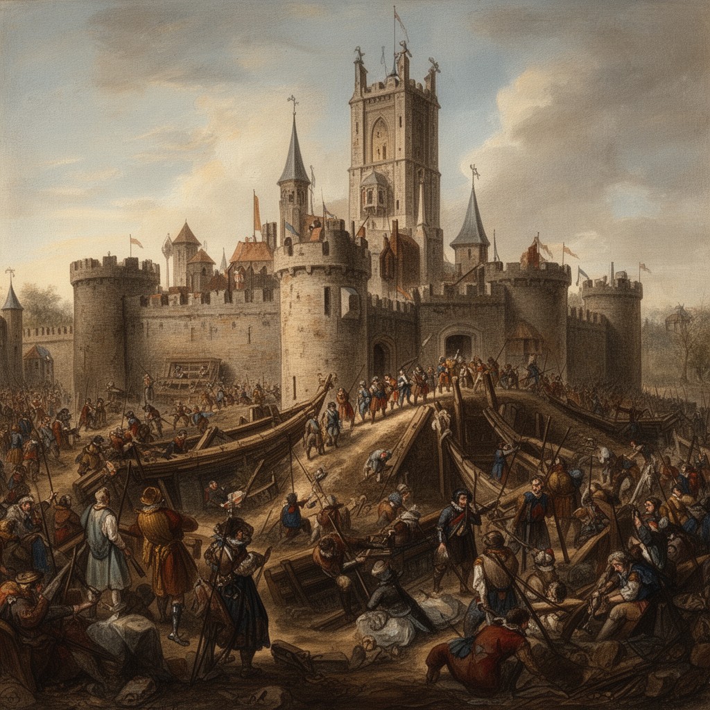 AI-generated illustration of siege of 's-Hertogenbosch