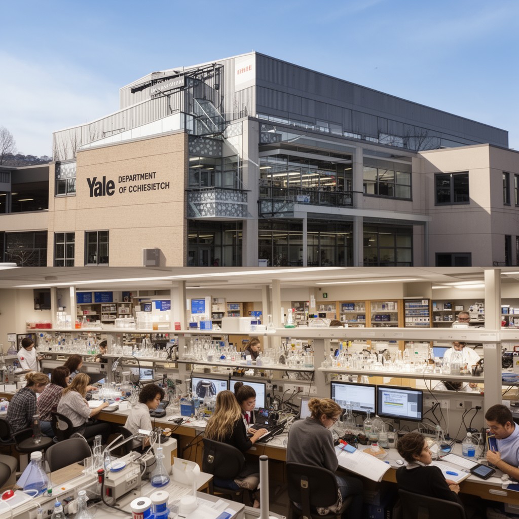 AI-generated illustration of Yale Department of Chemistry facilities