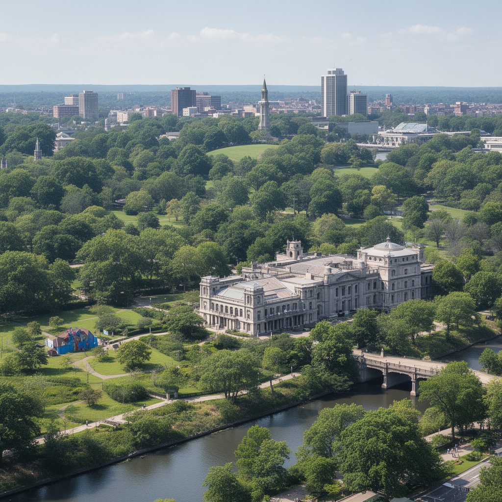 AI-generated illustration of Fairmount Park