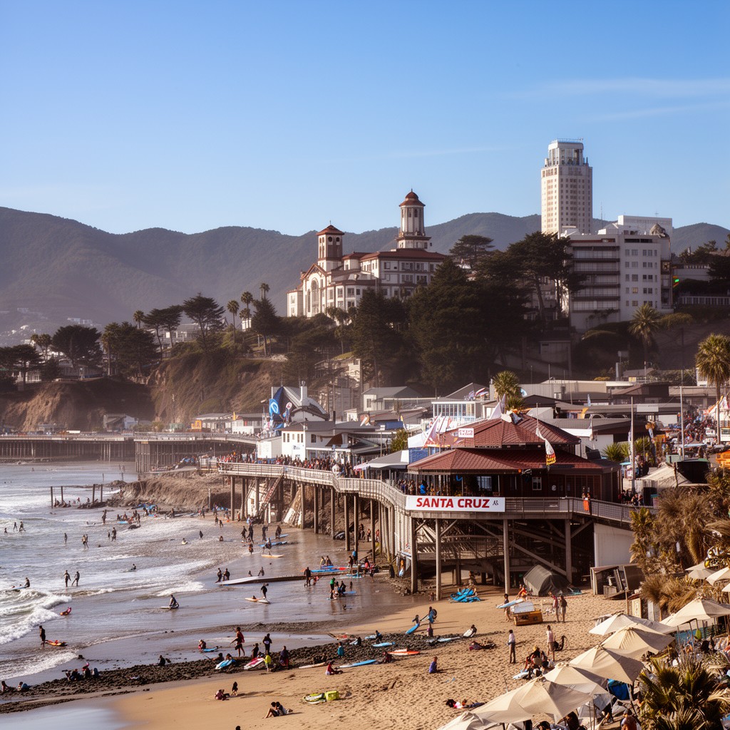AI-generated illustration of Santa Cruz, California