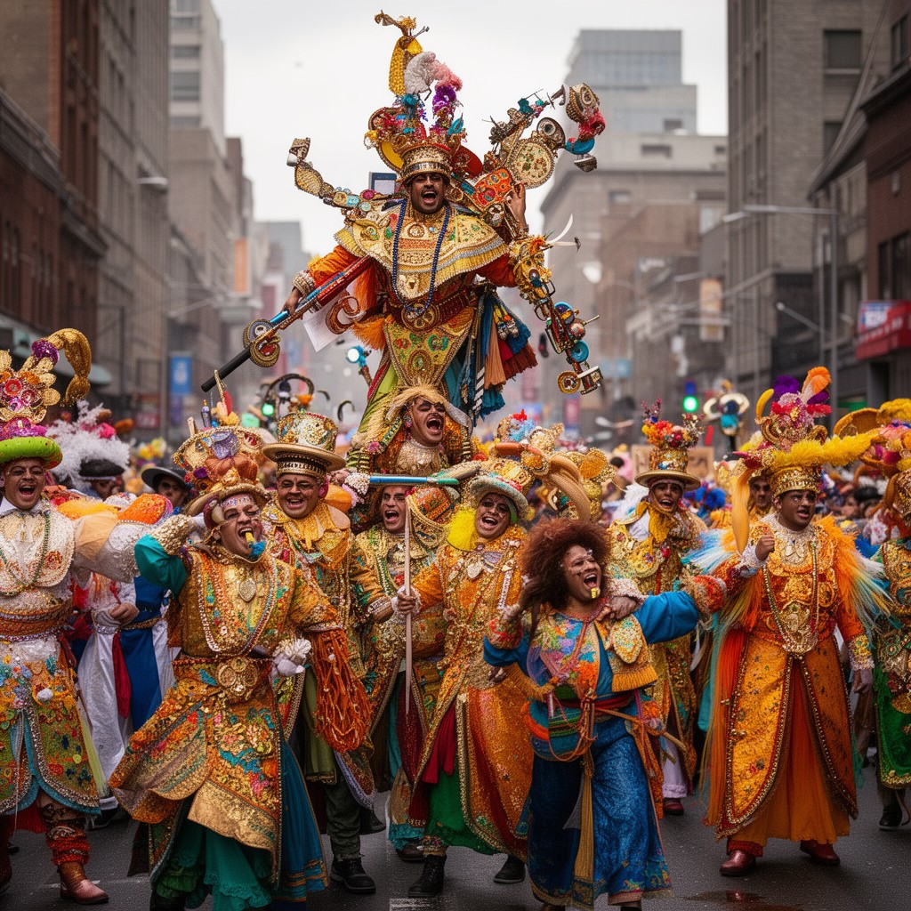 AI-generated illustration of Mummers Parade