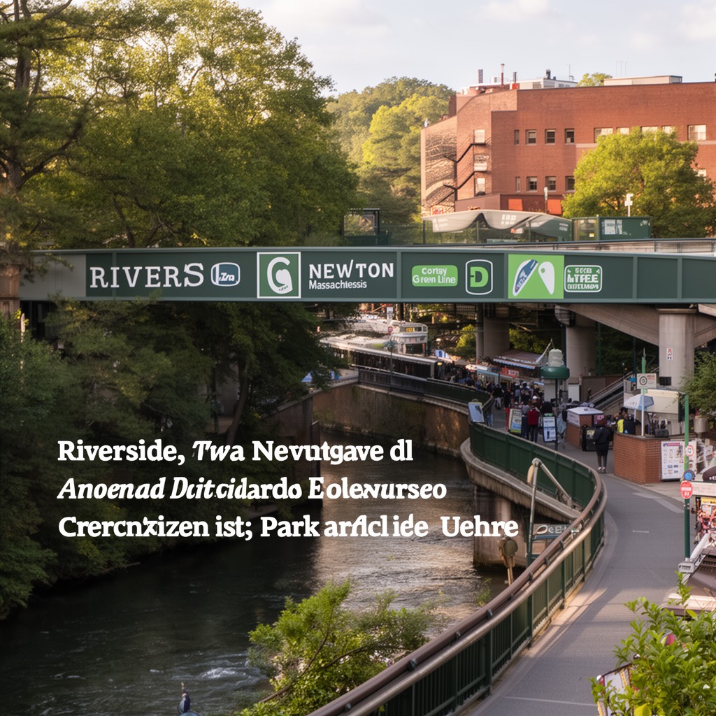 AI-generated illustration of Riverside, Newton, Massachusetts