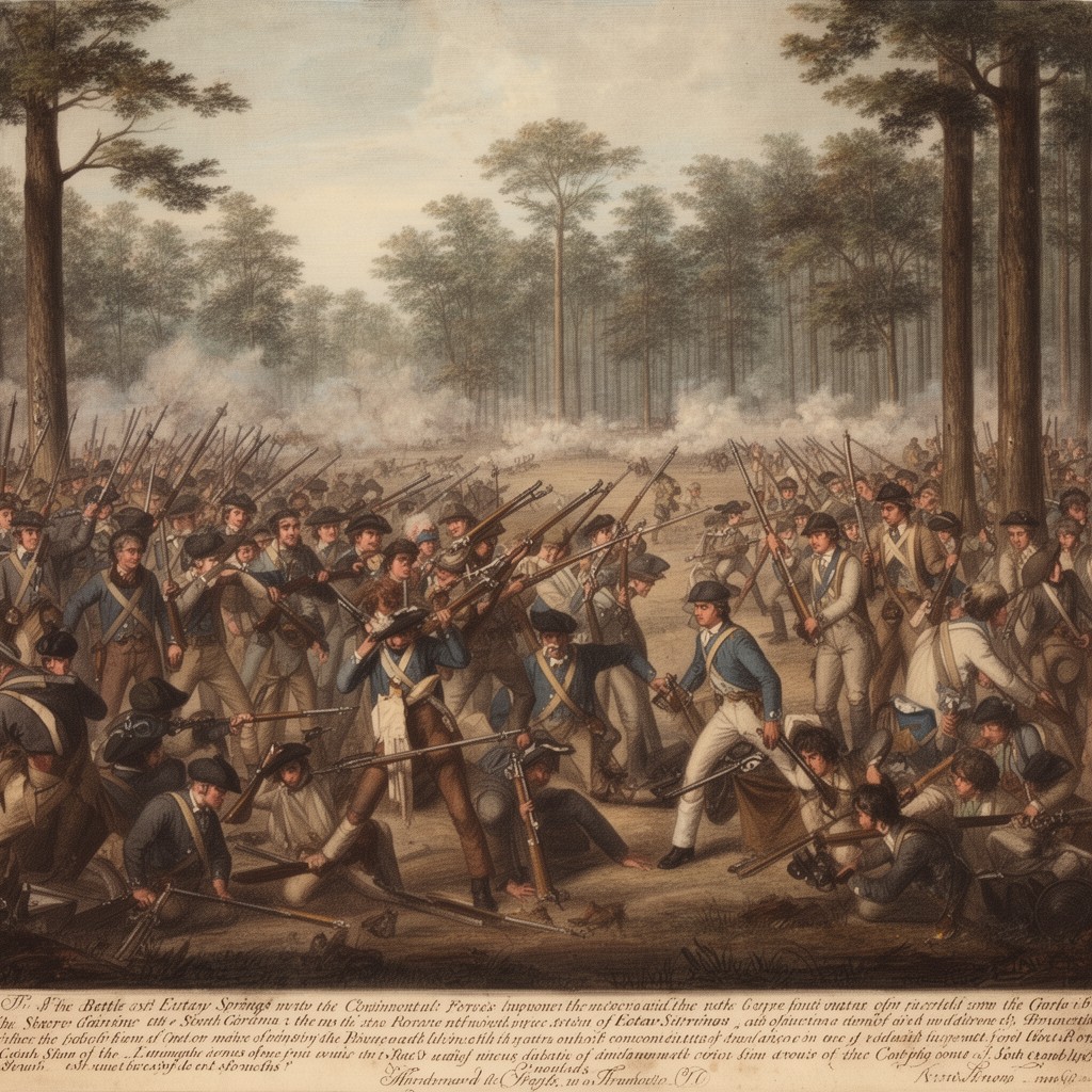 AI-generated illustration of Battle of Eutaw Springs