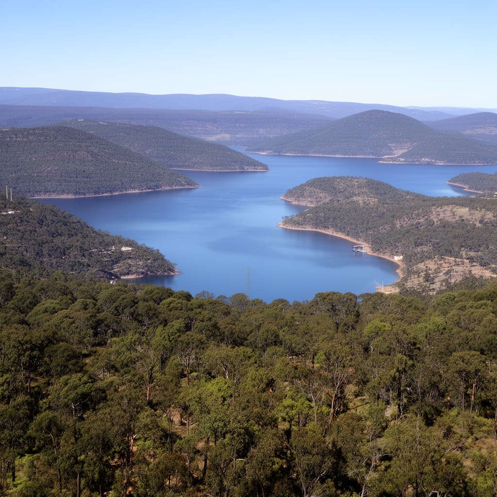 AI-generated illustration of Tantangara Reservoir
