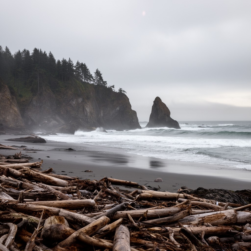 AI-generated illustration of Rialto Beach