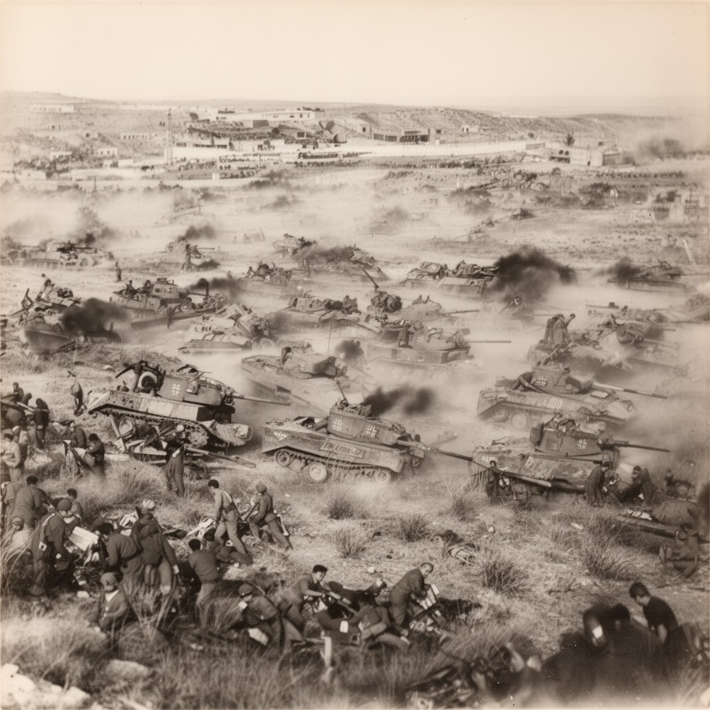 AI-generated illustration of Battle of Medenine