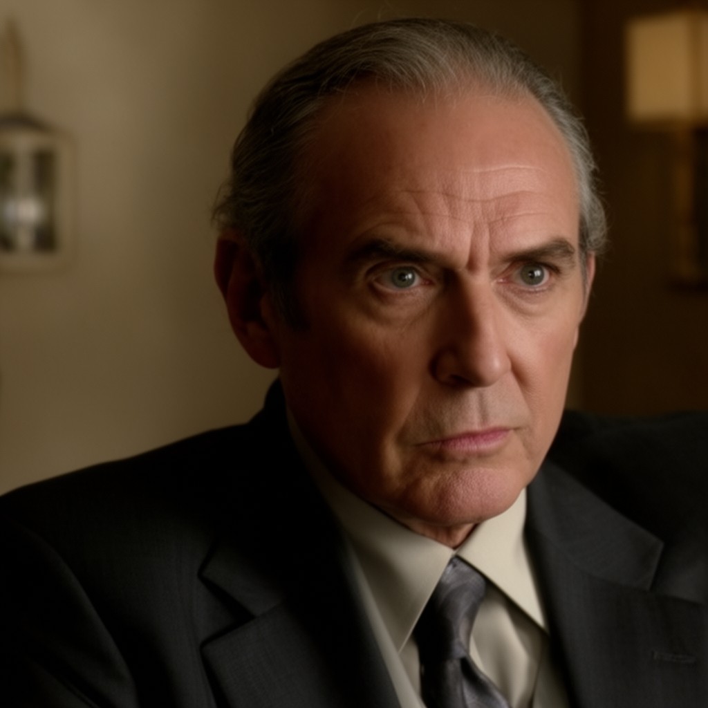 AI-generated illustration of Frank Langella
