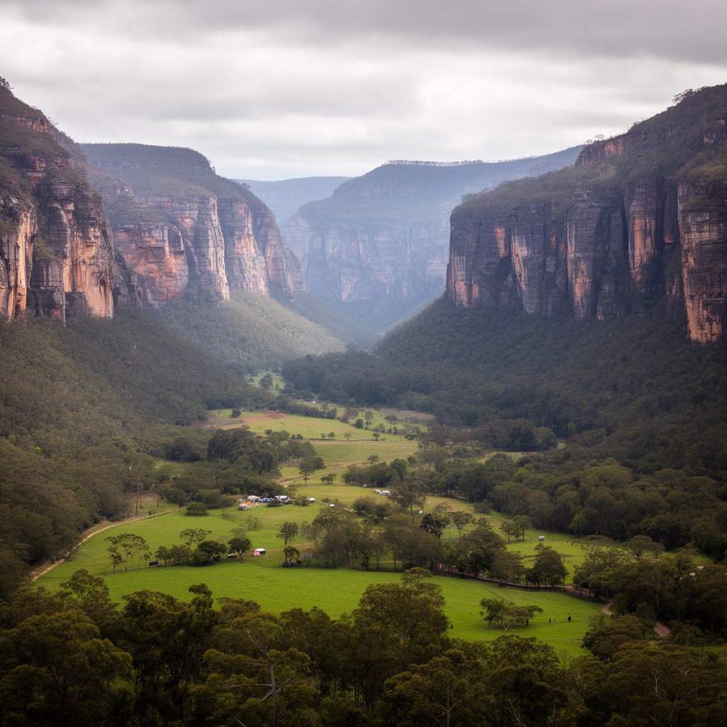 AI-generated illustration of Megalong Valley