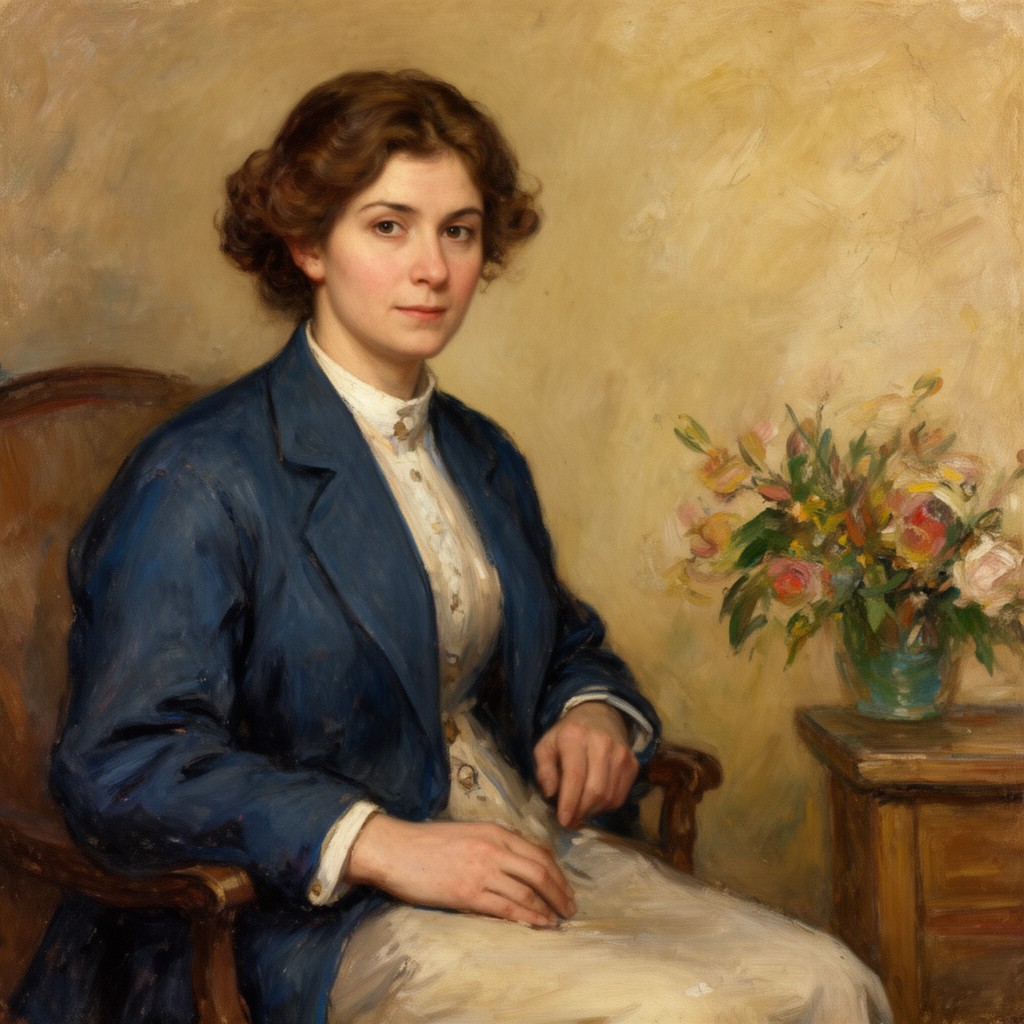 AI-generated illustration of Andrée Fort